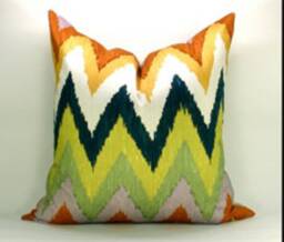 Adras Ikat Print in Sky Or Caravan - Pillow Cover - thumbnail 2