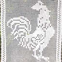 Brisebise Curtain, Hand-Crocheted French Craftsmanship, Created By Sylvette Raisonnier, Claudius The Rooster - thumbnail 2