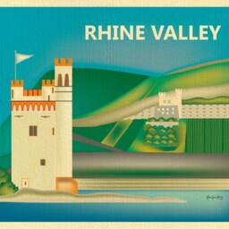 Rhine Valley Skyline Print, Cologne Germany Poster, Baby Art, River Style E8-O-Rhi - thumbnail 2