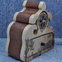 Box Jewelry Keepsake Collectible Wood Woodburned Art Sea Turtle Sculpted Hickory Redwood Ebony Ring Earrings Decoration - Under The - thumbnail 3