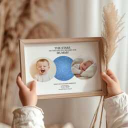 Custom Twins Star Map Print Personalised Baby Birth Gift - thumbnail 2