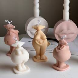 Curvy Body Soy Candle Handmade Woman Torso Sculpture - thumbnail 3