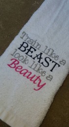 Train Like Beast, Look A Beauty Sweat Towel, Gym Motivational Gifts, Custom Towels, Personalized Gifts - thumbnail 2