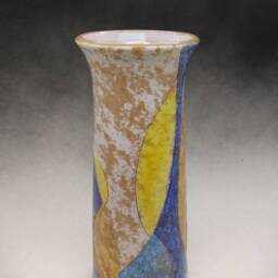 Flower Vase Made On The Wheel & Decorated With Technique Of Engobe Metal Oxides. It Is A Unique Signed Piece. 27.5 cm High - thumbnail 3