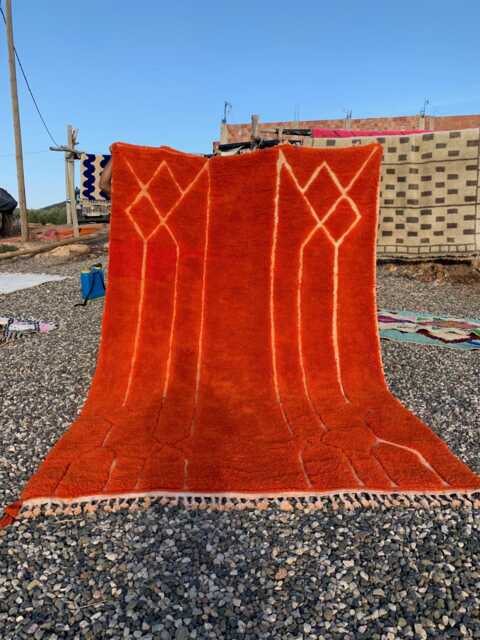 Orange Moroccan Rug, Shag Vibrant Hand Tufted Custom Made Carpet, Large Area Rug - image 1
