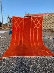Orange Moroccan Rug, Shag Vibrant Hand Tufted Custom Made Carpet, Large Area Rug