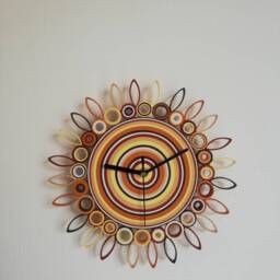 Wall Clock, Paper Anniversary Gift, Unique Quilling Art - thumbnail 2