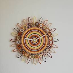 Wall Clock, Paper Anniversary Gift, Unique Quilling Art - thumbnail 3