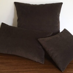 Chocolate Velvet Suede Decorative Throw Pillow Cover/Case Cushion 12x18 - thumbnail 2