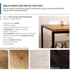 steel Frame Kitchen Table, Table With White Legs, Oak Wood Top, Dining Bar Desk Basic Tre Ii - thumbnail 4