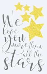 Yellow Stars Nursery Art Print Moon & Back, Gender Neutral Decor - thumbnail 2