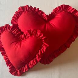 Red Frilled Heart Cushion Large/Small Pillows Plush Valentines Love Gift Pillow Decorative Throw - thumbnail 2