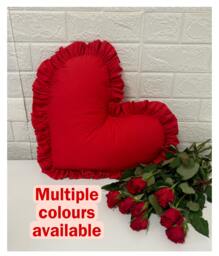 Red Frilled Heart Cushion Large/Small Pillows Plush Valentines Love Gift Pillow Decorative Throw - thumbnail 1