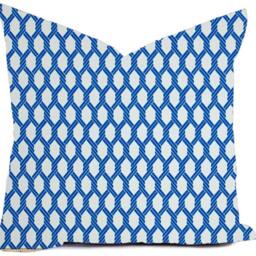 Outdoor Pillows Or Indoor Custom Cover - Shades Of Blue Royal Cobalt White Contemporary Modern Patio Throw 18x18, 16x16 - thumbnail 3