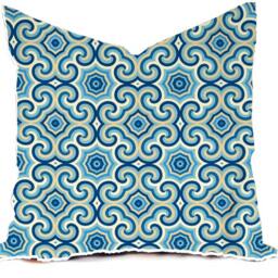 Outdoor Pillows Or Indoor Custom Cover - Shades Of Blue Royal Cobalt White Contemporary Modern Patio Throw 18x18, 16x16 - thumbnail 4