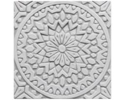 Handmade Moroccan Ceramic Tile Grey & White Wall Art - 20cm/7.9