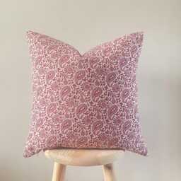 Jaya - Red Paisley Abstract Pattern Linen Modern Farmhouse Cushion Covers - thumbnail 3