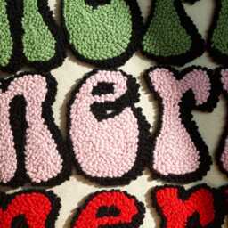 Retro Merry Christmas Pillow Cover Punch Needle Cotton Cushion - thumbnail 3