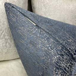 Blue Designer Fabric Cushion Cover Handmade Rectangle Pillow, 12x20 - thumbnail 4