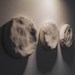 Textured Wabi Sabi Round Wall Art, Plaster Moon Wall Art, Minimalist Modern Neutral Japandi Decor, Set Of 7 Hanging, Boho, Zen Art - thumbnail 2
