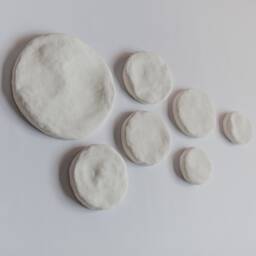 Textured Wabi Sabi Round Wall Art, Plaster Moon Wall Art, Minimalist Modern Neutral Japandi Decor, Set Of 7 Hanging, Boho, Zen Art - thumbnail 1