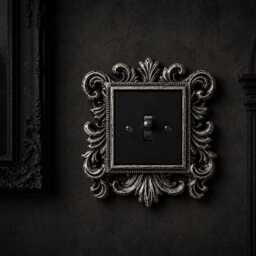 Gothic Filigree Light Switch Frame Surround - Resin Black Or Hand-Painted Finish UK Standard - thumbnail 3