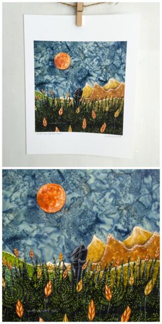 Harvest Moon, Fall Decor, Wedding Gift, Autumn Landscape, Anniversary Full Moon, Engagement 8.5 X 11 Archival Print - image 1