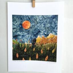 Harvest Moon, Fall Decor, Wedding Gift, Autumn Landscape, Anniversary Full Moon, Engagement 8.5 X 11 Archival Print - thumbnail 2