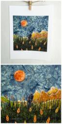 Harvest Moon, Fall Decor, Wedding Gift, Autumn Landscape, Anniversary Full Moon, Engagement 8.5 X 11 Archival Print - thumbnail 1