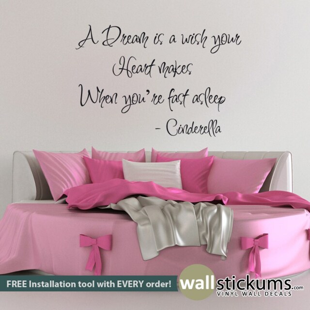 Cinderella Dream Quote Vinyl Wall Decal - Nursery Decor - image 1