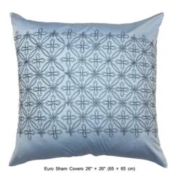 King, Queen & Twin Size Blue Decorative Duvet Cover Set, Velvet Embroidery, Geometric Modern - Embrodiery - thumbnail 3