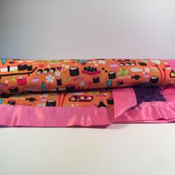 Sushi Baby Blanket With Pink Satin Border - thumbnail 2