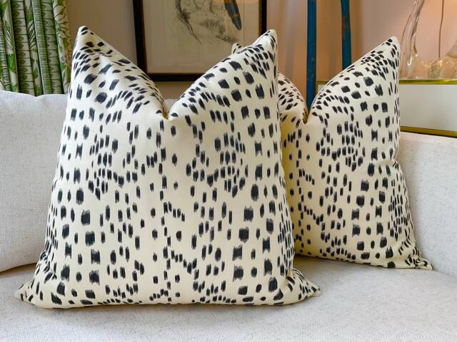 Brunschwig & Fils Les Touches Pillow Cover, Black White Print - image 1