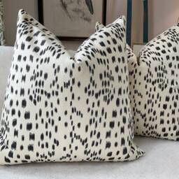 Brunschwig & Fils Les Touches Pillow Cover, Black White Print - thumbnail 3
