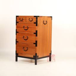 Japanese Style Night Stand, Hand Made With Solid Kiri Wood. - Kb20 - thumbnail 4
