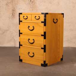 Japanese Style Night Stand, Hand Made With Solid Kiri Wood. - Kb20 - thumbnail 3