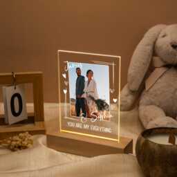 Custom Photo Led Night Light For Couple Gift Personalized Lamp, Custom Keepsake Gift, Engagement Anniversary Present - thumbnail 4