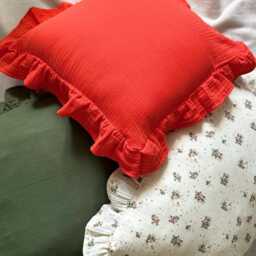 Soft Muslin Gauze Pillowcase, Handmade Cotton Pillow Cover - Custom Options Available - thumbnail 3