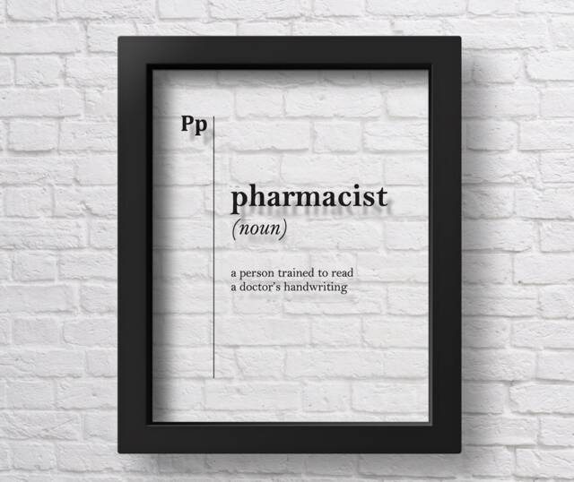 Transparent Pharmacist Definition Gift Doctor Medical Office Pharmacy Decor Scandinavian Typography Quote Minimalist Professions - image 1