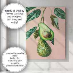 Botanical Avocado Fruit Branch Illustration Canvas Wall Art Print Decor Picture Ready To Hang - thumbnail 3