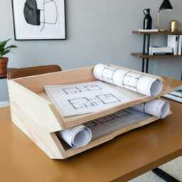 Wooden Stackable A4 Paper Tray Landscape Letter Magazine Office File Tidy Organiser Horizontal Documents Storage Desk Pine To Decorate Diy - thumbnail 3