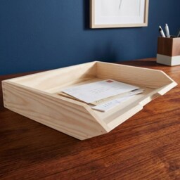 Wooden Stackable A4 Paper Tray Landscape Letter Magazine Office File Tidy Organiser Horizontal Documents Storage Desk Pine To Decorate Diy - thumbnail 2