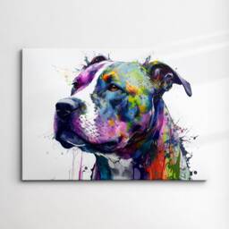 staffordshire Bull Terrier Dog Pet Abstract Modern Painting Wall Art, Framed Canvas Poster Print, Home Kitchen Office Room Decor, Gifts - thumbnail 3