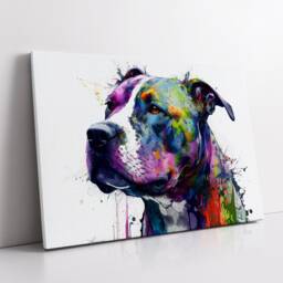 staffordshire Bull Terrier Dog Pet Abstract Modern Painting Wall Art, Framed Canvas Poster Print, Home Kitchen Office Room Decor, Gifts - thumbnail 2
