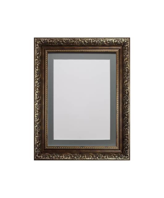 Dahlia Bronze Ornate Photo, Picture Frame With Dark Grey Mount - image 1