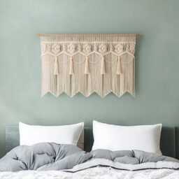 Macrame Curtain, Large Tapestry, Mid Century Modern, Fiber Wall Art, Extra Macrame, Door Valance, Woven Tapestry C13 - thumbnail 4