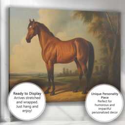 Classical Bay Horse Portrait Country Estate Canvas Wall Art Print Decor Picture Ready To Hang - thumbnail 3