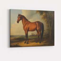 Classical Bay Horse Portrait Country Estate Canvas Wall Art Print Decor Picture Ready To Hang - thumbnail 4
