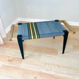 Hand-Woven Entryway Bench Mcm Style End Of Bed & Mudroom Seating - Custom-Made, Multiple Sizes - thumbnail 3