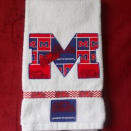 Ole Miss Rebels Appliqued Hand Towel College Fan Gift - thumbnail 3